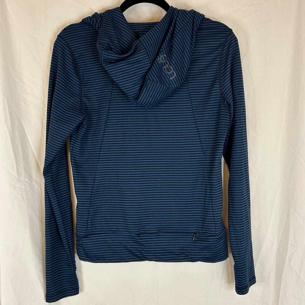 Lole Women's Striped Cowl Neck Thumb Hole Pullover Hoodie Athleisure Top - Picture 9 of 14